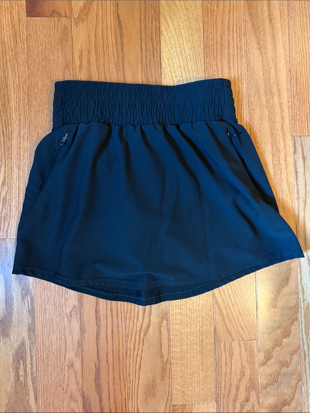 SPANX Black Athletic Skort with Smocked Waist